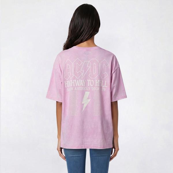 Juniors C-Life Mineral Wash AC/DC Tour Oversized Tee alternate view